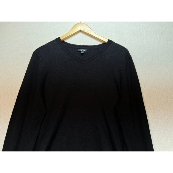 Apt. 9 Mens Merino Wool Preppy Office Pullover Sweater Size Medium Black - Picture 5 of 11